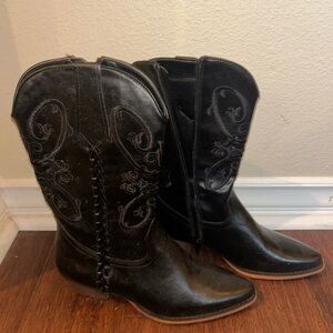 Black Western Leather Boots